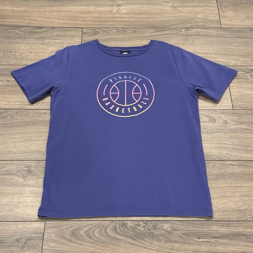 Pigalle Basketball Graphic T Shirt Purple Size Medium Paris Rare Vintage Cotton